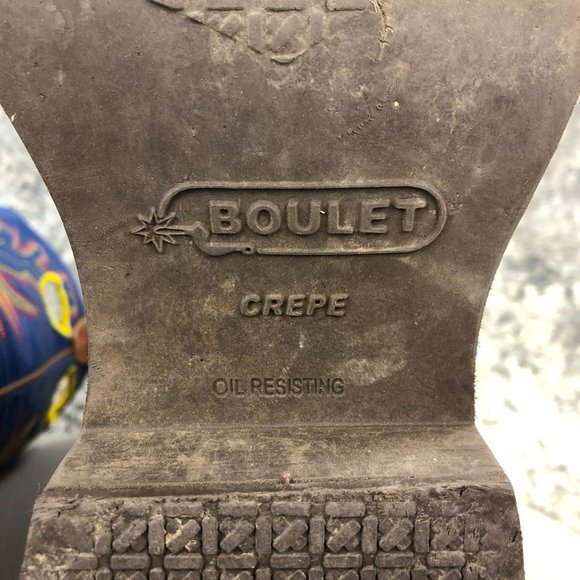 BOULET Men's 11.5 E Brown Blue Leather Embroidered Western Cowboy Boots Canada - Picture 11 of 14